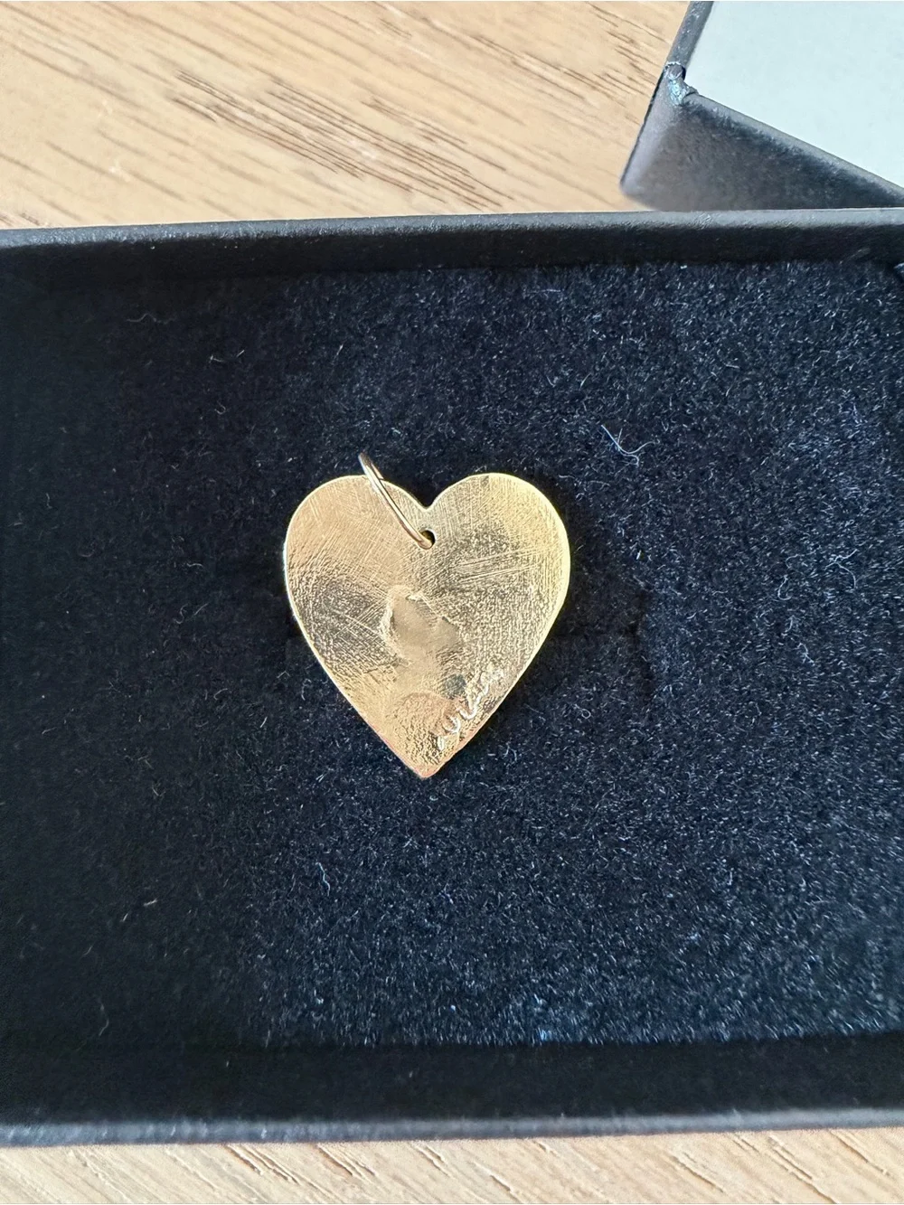 Catbird | Full Heart, Yellow Gold charm pendant w/ initial ‘L’